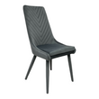 Scaun de sufragerie ALICANTE-4 GRI 62*43*104 (scaun de sufragerie, spătar și șezut catifea gri, picioare din metal negru acoperite cu catifea gri)(29579)