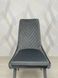 Обідній стілець АЛІКАНТЕ-4 СІРИЙ 62*43*104 (обідній стілець, спинка і сидіння вельвет сірий, ніжки чорні метал, покриті сірим вельветом) (29579) фото 4