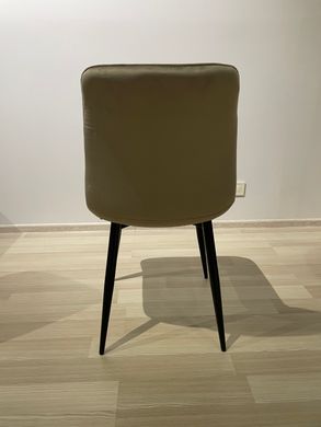 Cтілець обідній VITO CAPUCCINO 51*60*90 (обідній стілець, спинка та сидіння дизайнерська тканина, чорні металеві ніжки)