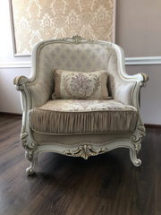 Кресло Венеция Имар, цвет: белый, отделка: глянец, ткань: как в каталоге (28779)