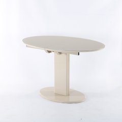 Masă pentru sufragerie Milan (sticlă), TES MOBILI, blat din sticlă, culoare crem, picior crem(26871)