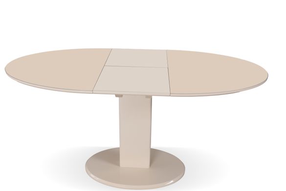 Стол обеденный Милан (стекло), TES MOBILI, стеклянная столешница, цвет крем, нога крем (26871)
