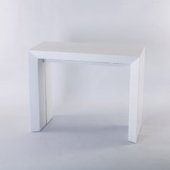 Консоль-трансформер Пезаро (глянець), TES MOBILI, глянсова стільниця, колір білий, нога біла (28401)