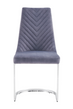 Scaun de design ALICANTE-G DARK GREY (Scaun de cină, tapițerie gri închisă, picior curbat din metal argintiu)(29596)