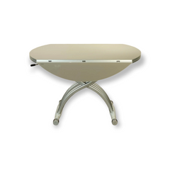 Стол-трансформер Верона-9, TES MOBILI, стеклянная столешница, цвет хаки, нога серебро (28012)