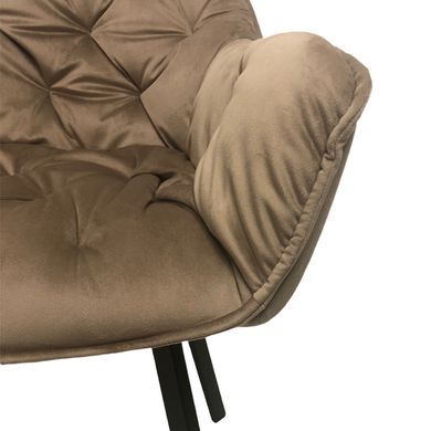 Крісло з підлокітниками обіднє сучасне Lounge Impulse Plus, велюр/метал (29519)