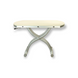 Стол-трансформер Верона-9, TES MOBILI, стеклянная столешница, цвет крем, нога серебро (28012) фото 1