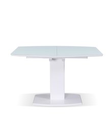 Стол обеденный Милан-1 (стекло), TES MOBILI, стеклянная столешница, цвет белый, нога белая (28001)