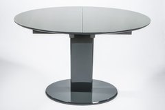 Стіл обідній Мілан (скло), TES MOBILI, скляна стільниця, колір сірий, нога графіт (26871)