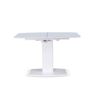Стіл обідній Мілан-1 (скло), TES MOBILI, скляна стільниця, колір білий, нога біла (28001)