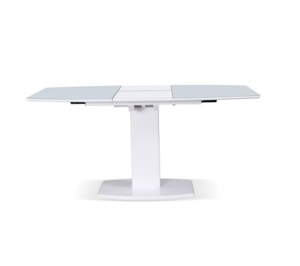Стіл обідній Мілан-1 (скло), TES MOBILI, скляна стільниця, колір білий, нога біла (28001)