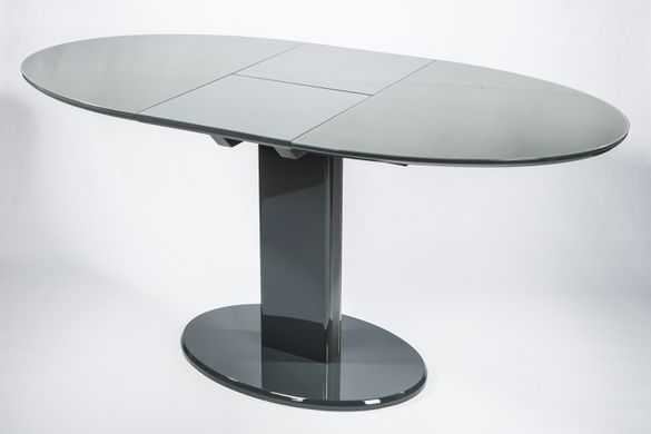 Стіл обідній Мілан (скло), TES MOBILI, скляна стільниця, колір сірий, нога графіт (26871)